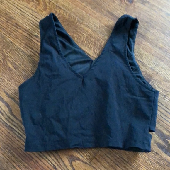 Black crop top with side cutouts - Picture 2 of 2
